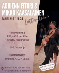 Adrienn Fitorin ja Mikko Kaasalaisen lattarileiri 19.4.2026