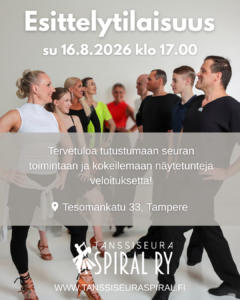 Esittelytilaisuus su 16.8.2026 klo 17.00