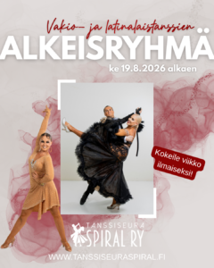 Aikuisten vakio- ja latinalaistanssien alkeisryhmä syksy 2026