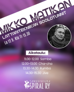 Mikko Matikan lattaritekniikkan soolotunnit 12.9.2026